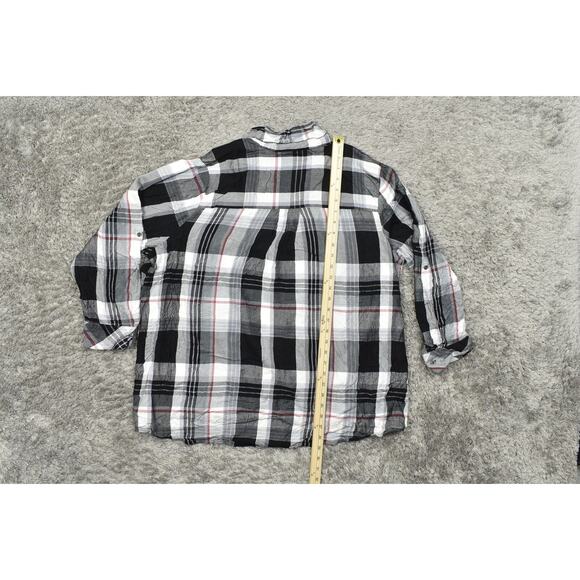 Lane Bryant Plus Size 22 Multicolor Cardigan Sweater Plaid Snap Wrap Front - Picture 5 of 9